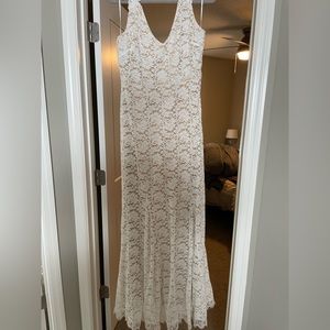 Lulus Love You got a Long Time White Lace Mermaid Maxi Dress